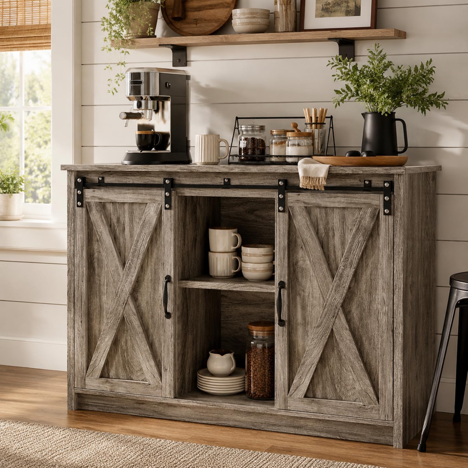 Amazon.com - 4 EVER WINNER Farmhouse Coffee Bar, 42 Inch Coffee